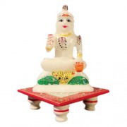 Shiv Idol With Chowki (Marble /  Color)